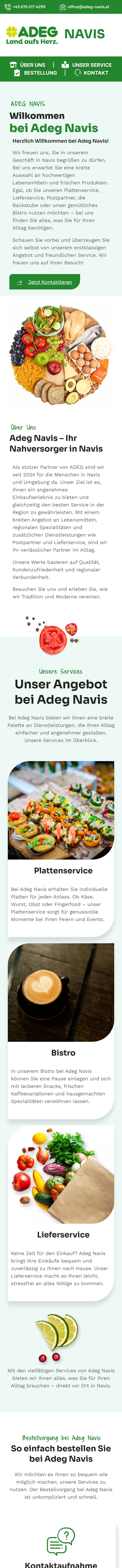 Startseite von ADEG Navis am Smartphone