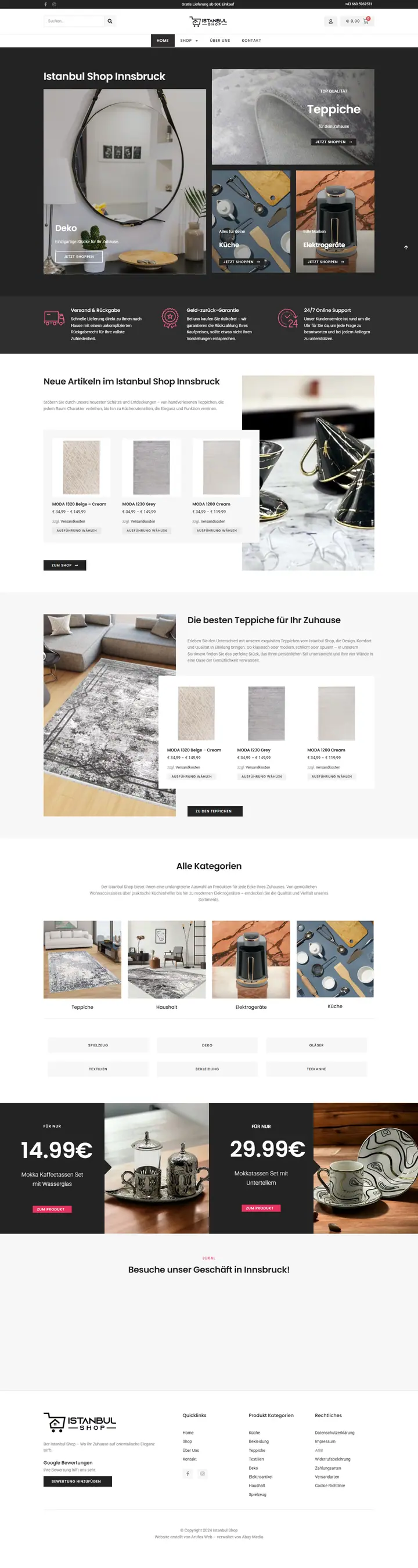 Startseite von Istanbul Shop