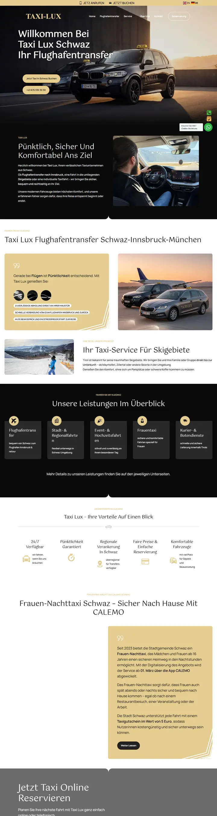 Startseite von Taxi Lux